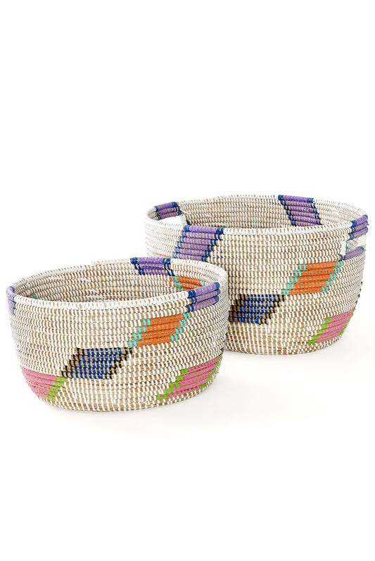 Set of Two Diagonal Diamond Nesting Storage Baskets