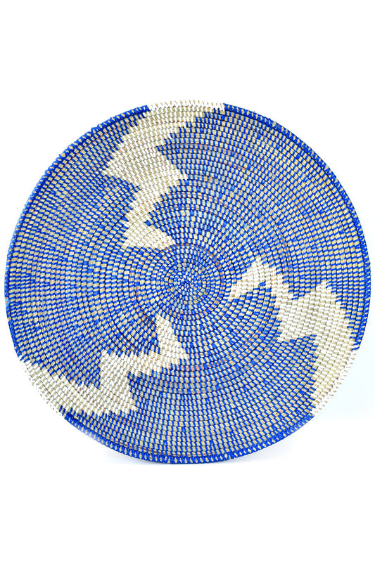 20" Blue and White Lightning Grain Basket