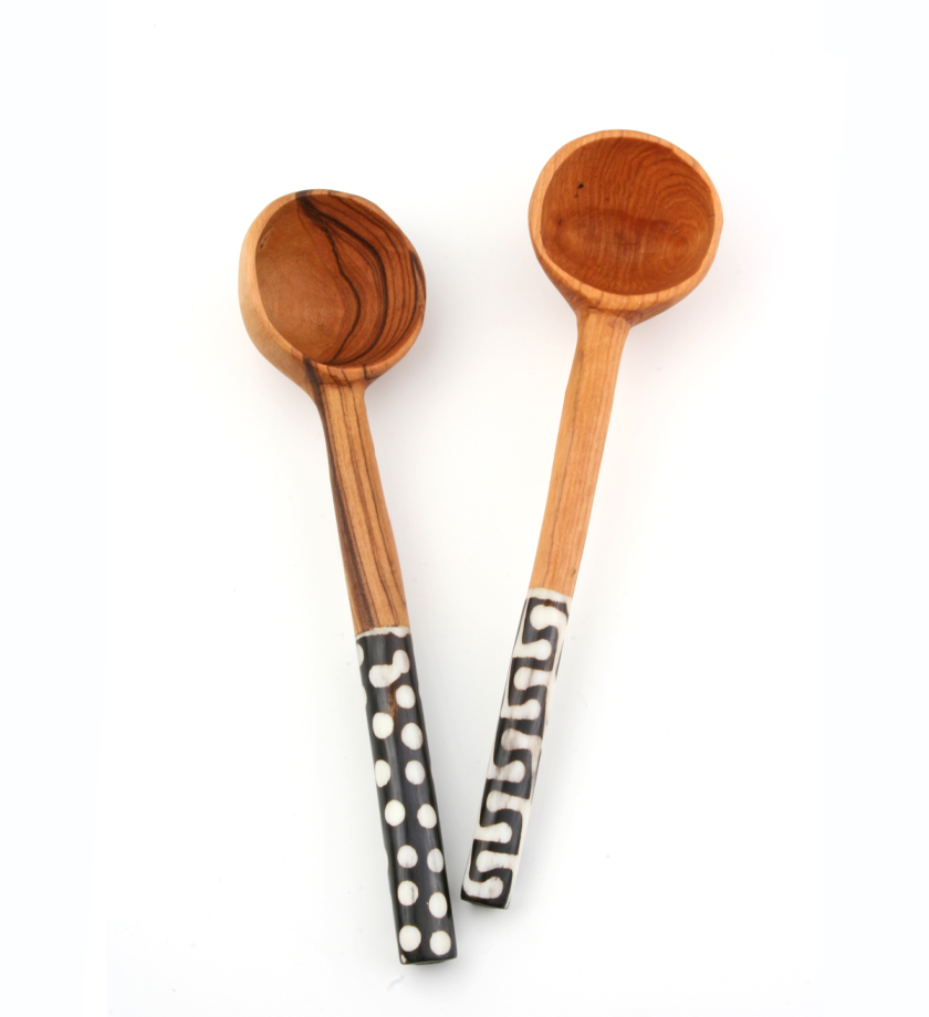 Coffee Stirring Spoon with Assorted Batik Bone Handles