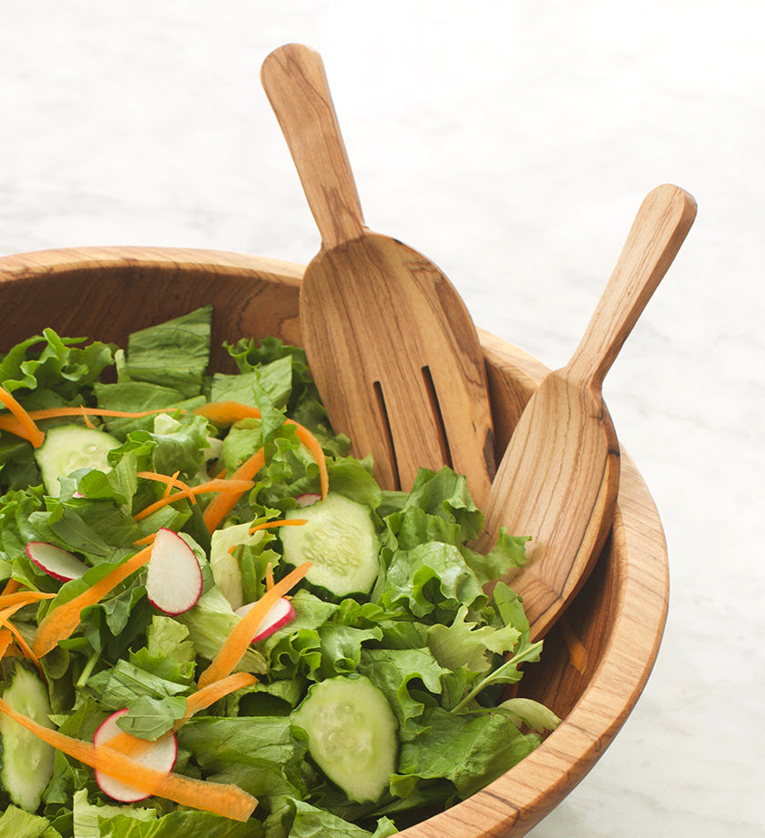 Kenyan Wild Olive Wood Salad Scoops