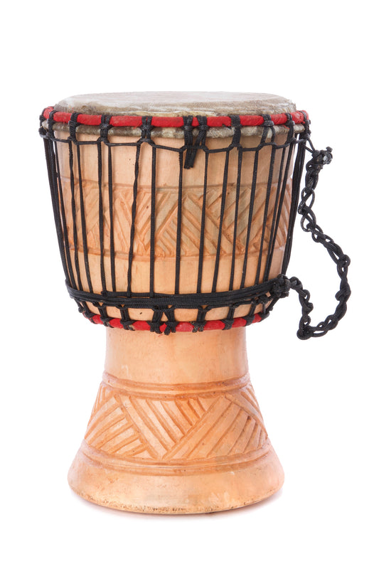 Small Ghanaian Djembe Hand Drums in Natural Wood 5" Djembe Drum