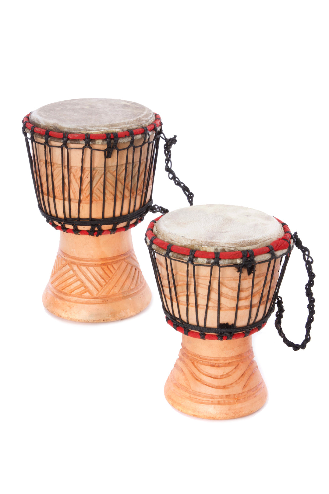Small Ghanaian Djembe Hand Drums in Natural Wood 5" Djembe Drum