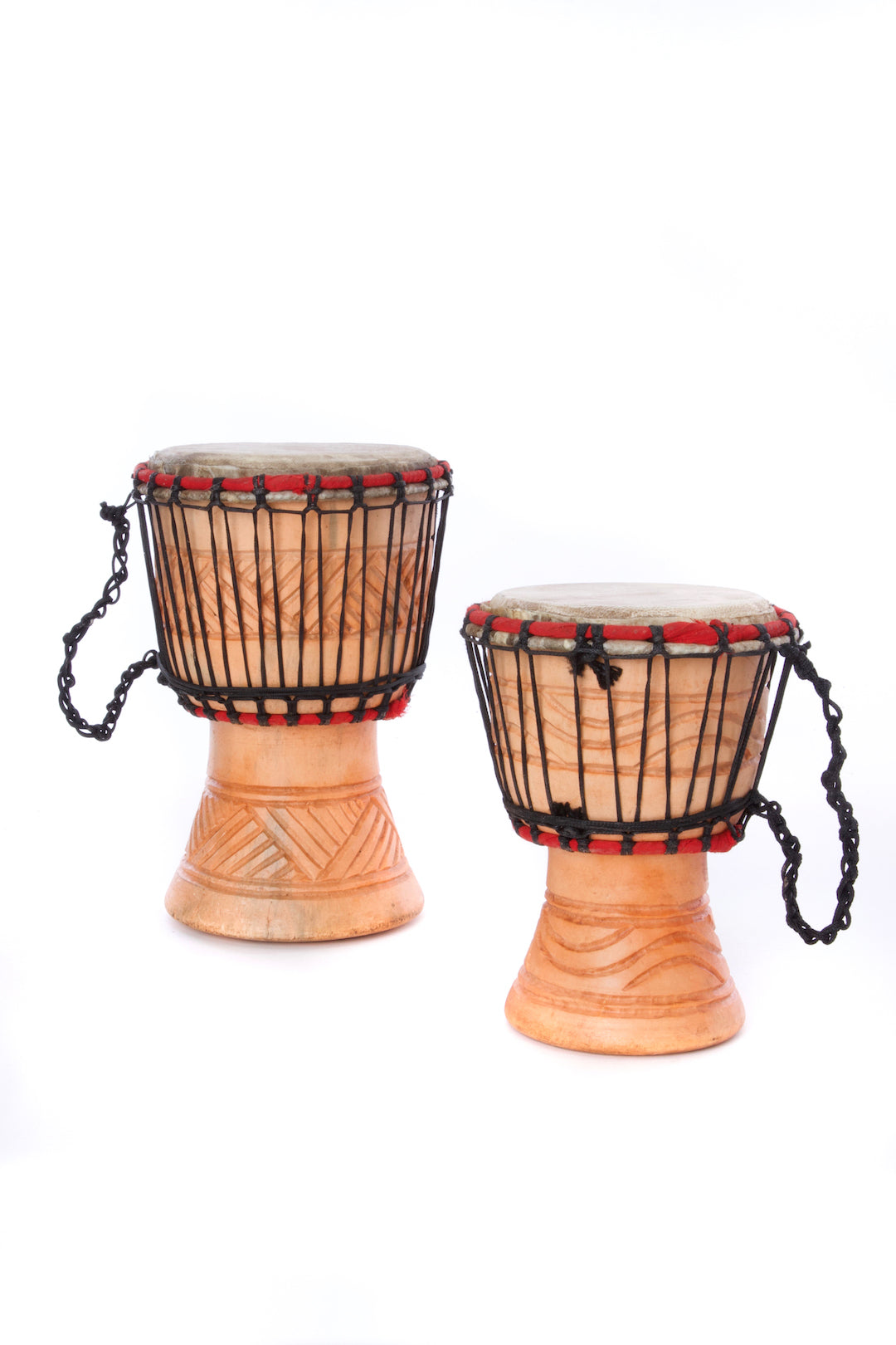 Small Ghanaian Djembe Hand Drums in Natural Wood 5" Djembe Drum