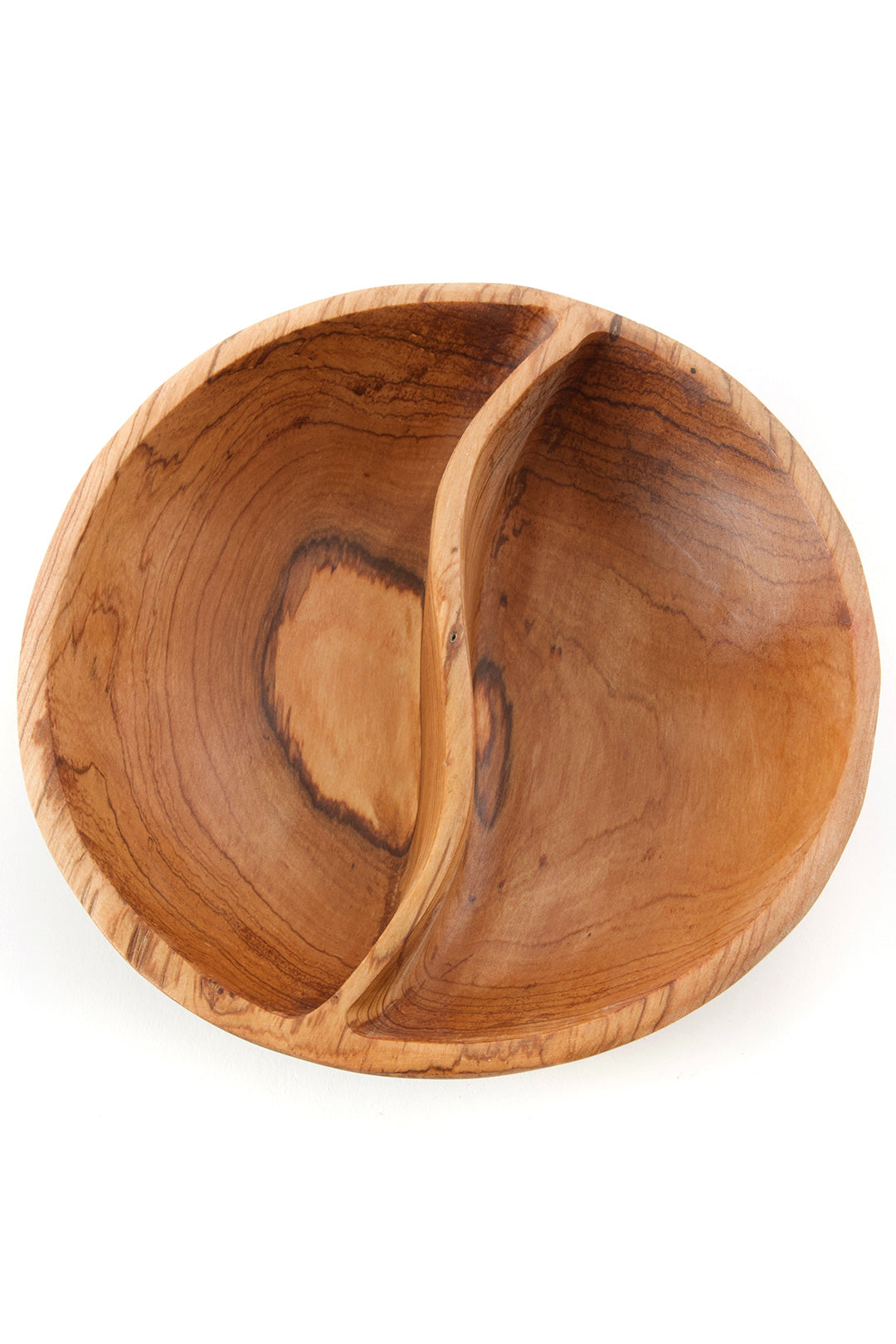 Divided Olive Wood Serving Bowl Divided Olive Wood Serving Bowl