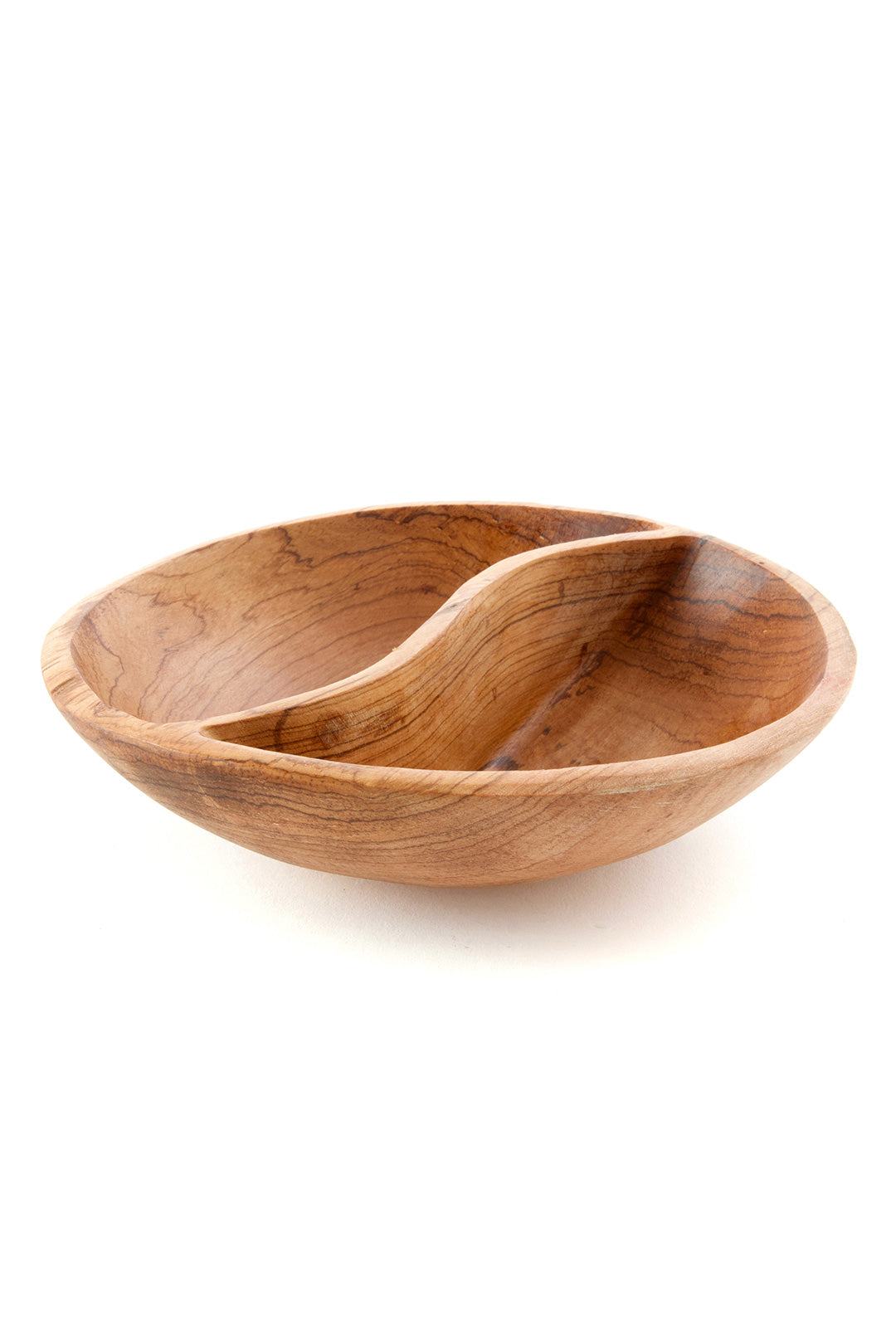 Divided Olive Wood Serving Bowl Divided Olive Wood Serving Bowl