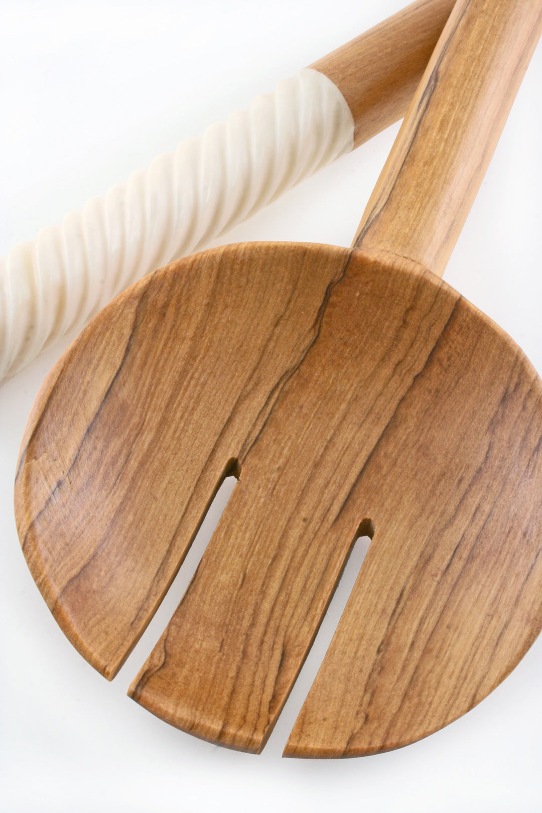 Spiraled White Bone Salad Servers Spiraled White Bone Salad Servers