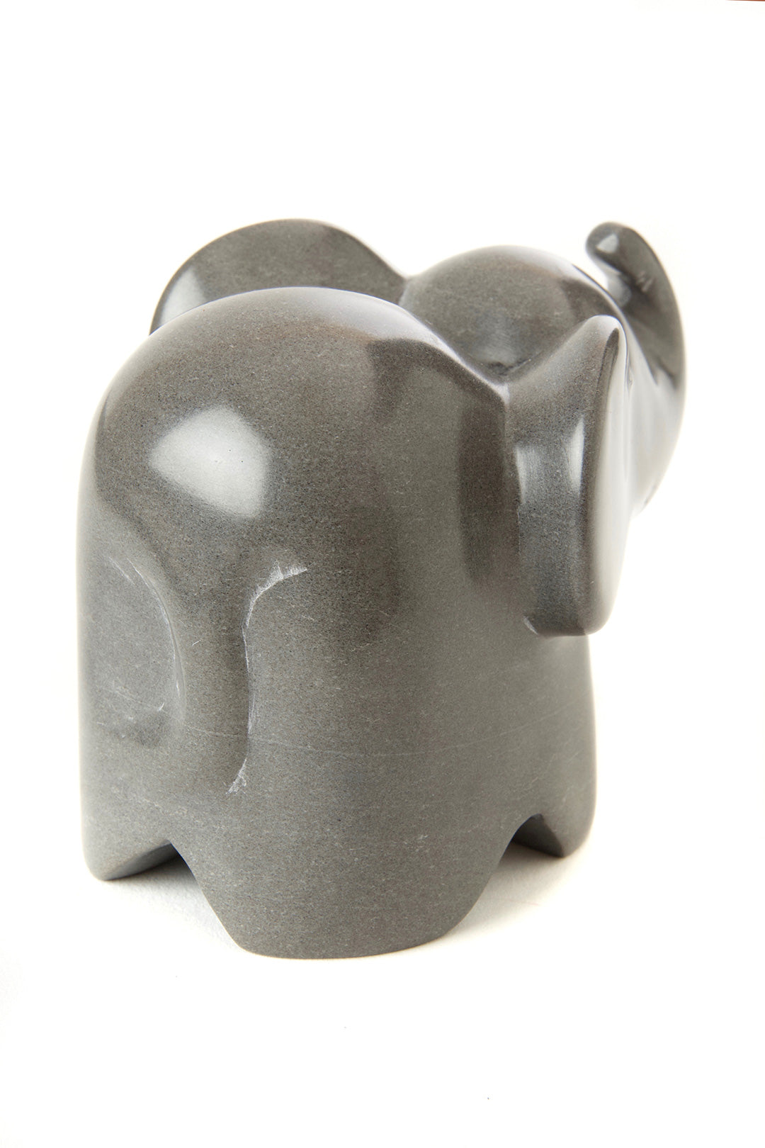 Large Dove Gray Soapstone Elephant