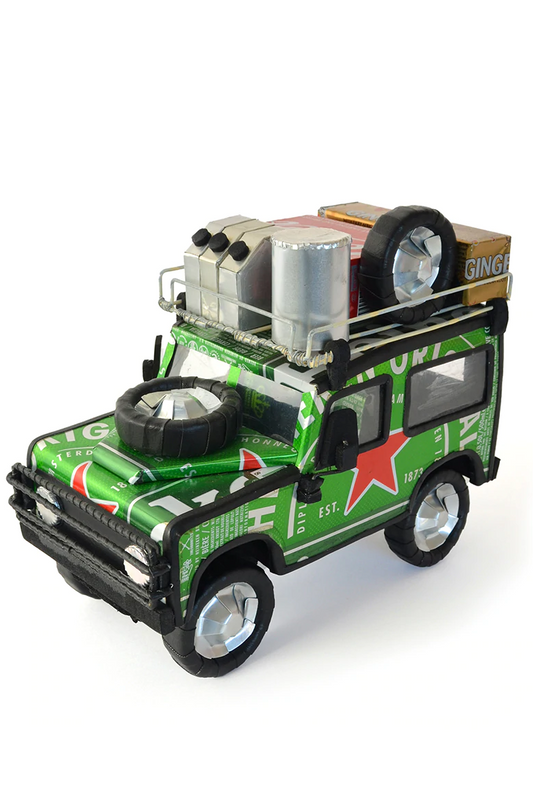 One-Of-A-Kind Recycled Beer & Soda Can Land Rover