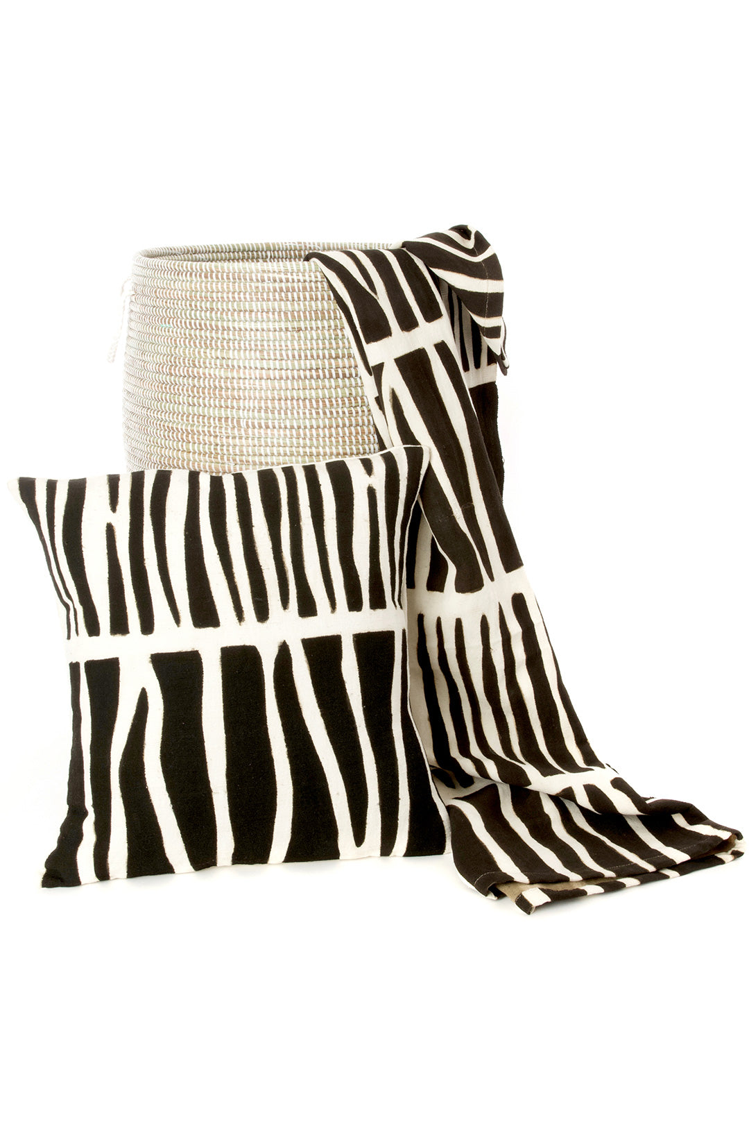 Modern Black & White Zebra Pattern Mudcloth Throw Default Title