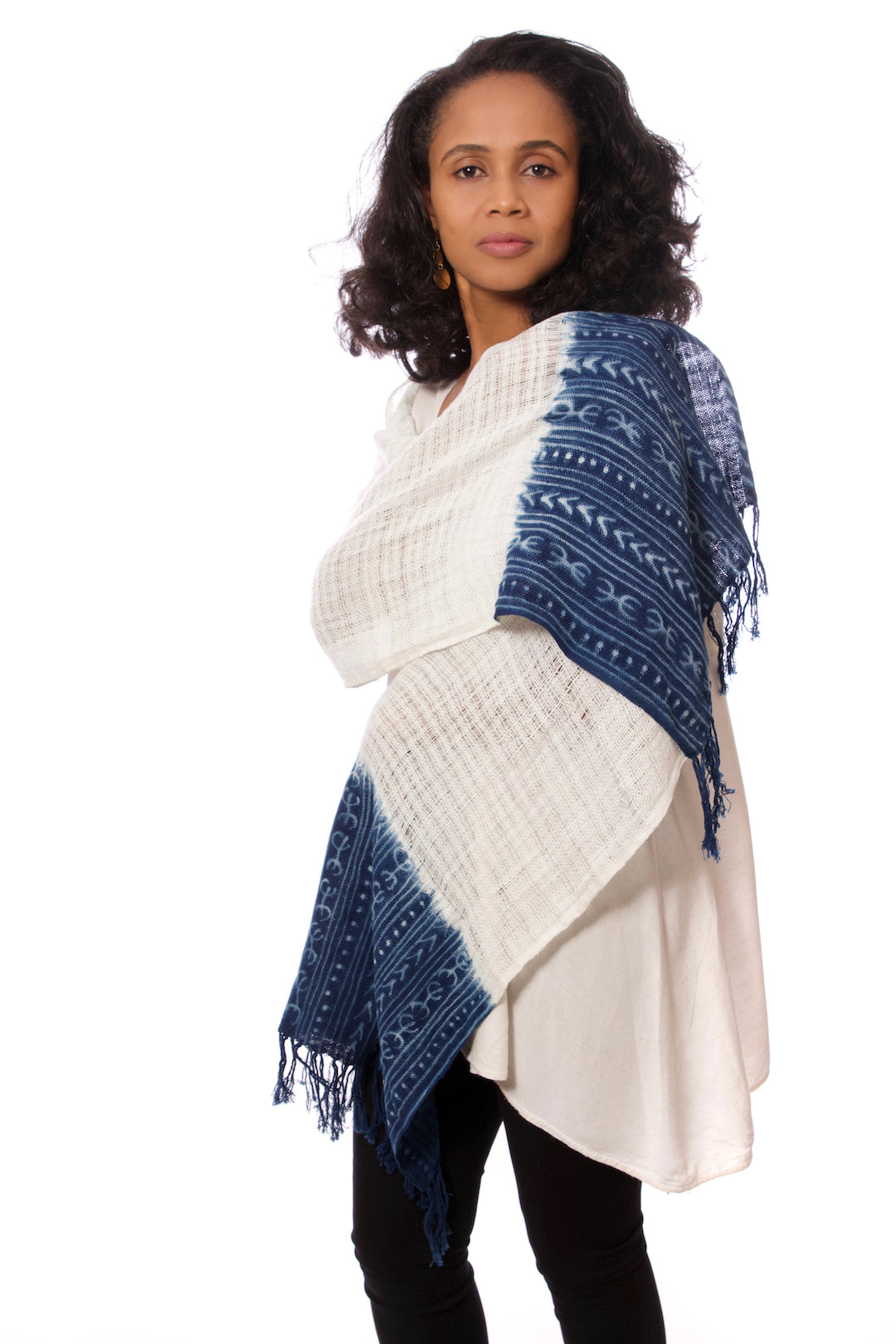 Indigo Organic Cotton Open Weave Scarf Default Title