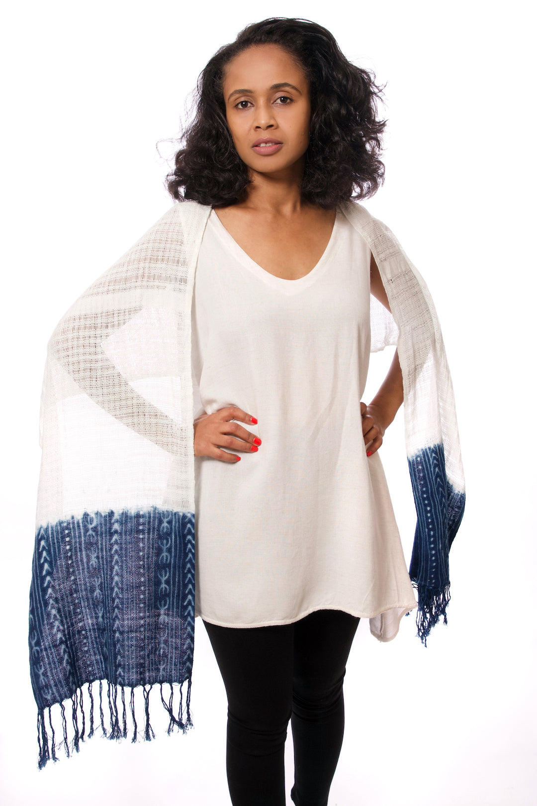 Indigo Organic Cotton Open Weave Scarf Default Title