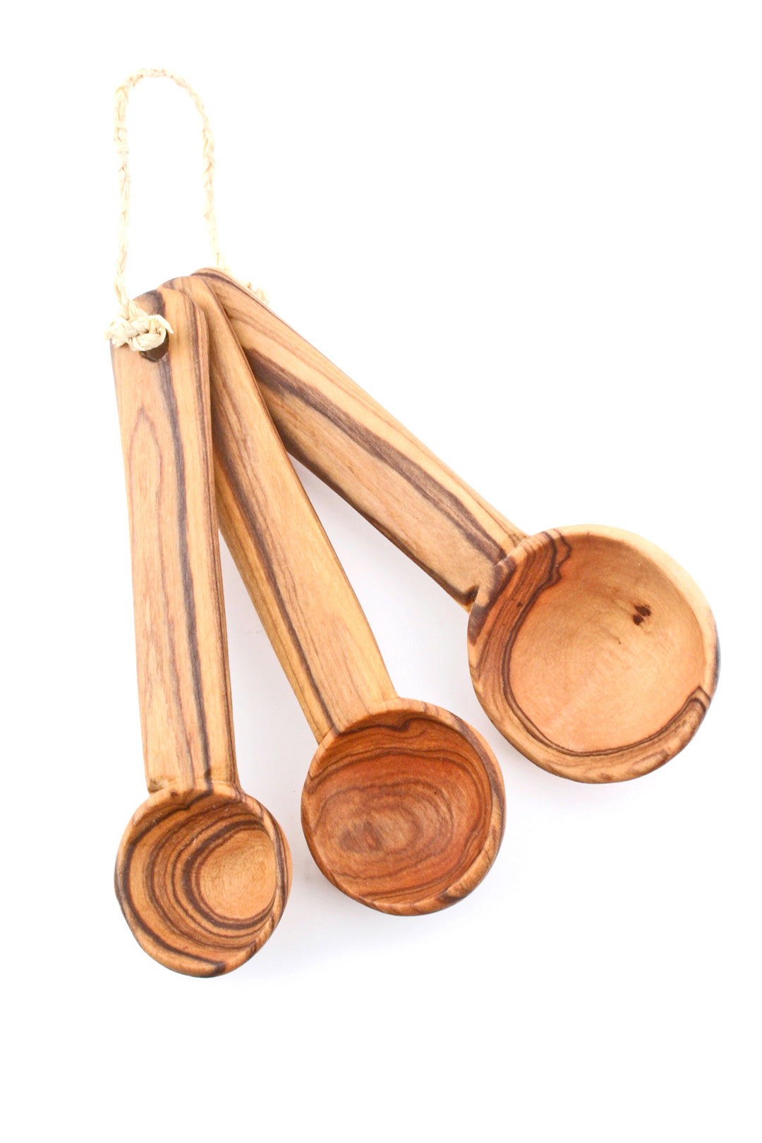 Set of Three Olive Wood Measuring Spoons