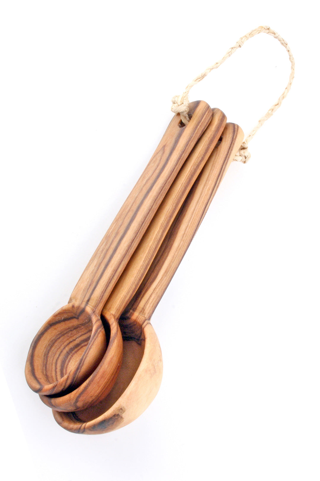 Set of Three Olive Wood Measuring Spoons