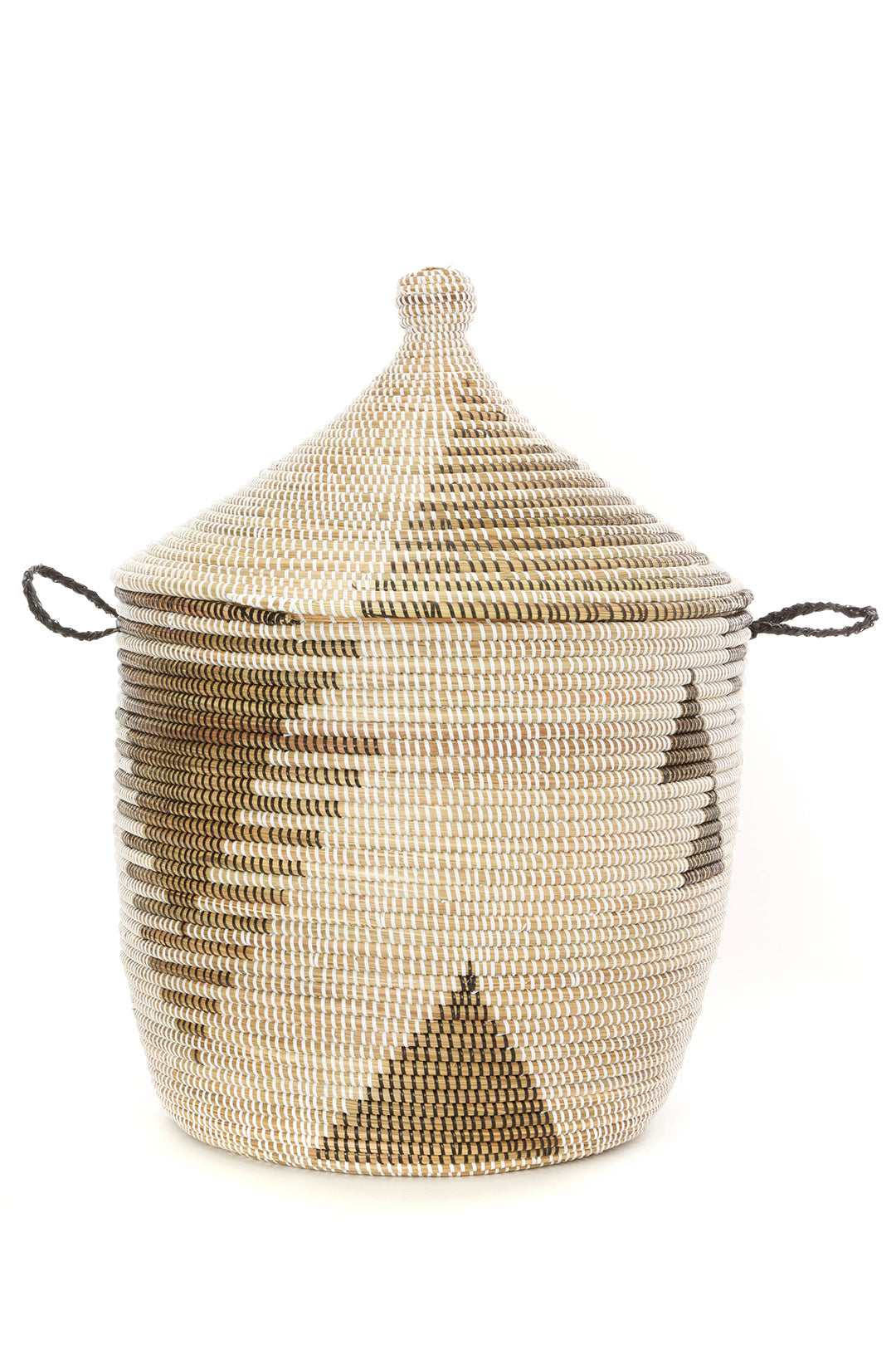 White with Black Tribal Design Basket Default Title