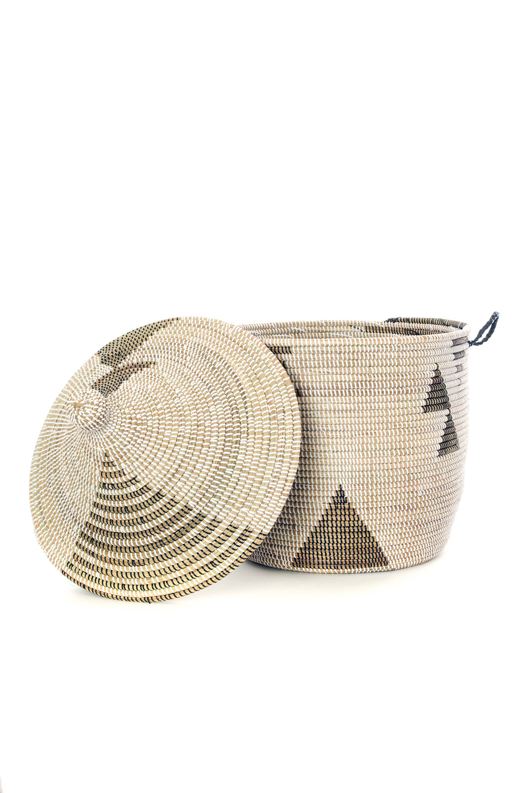 White with Black Tribal Design Basket Default Title