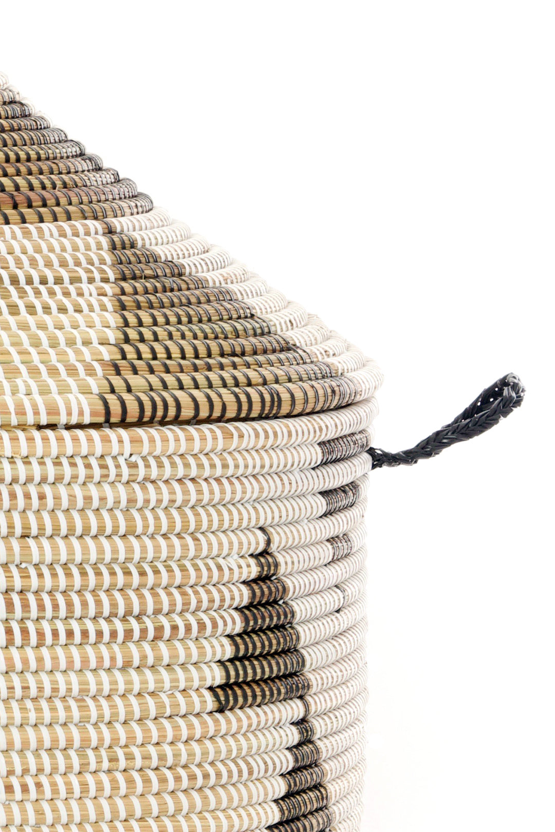 White with Black Tribal Design Basket Default Title