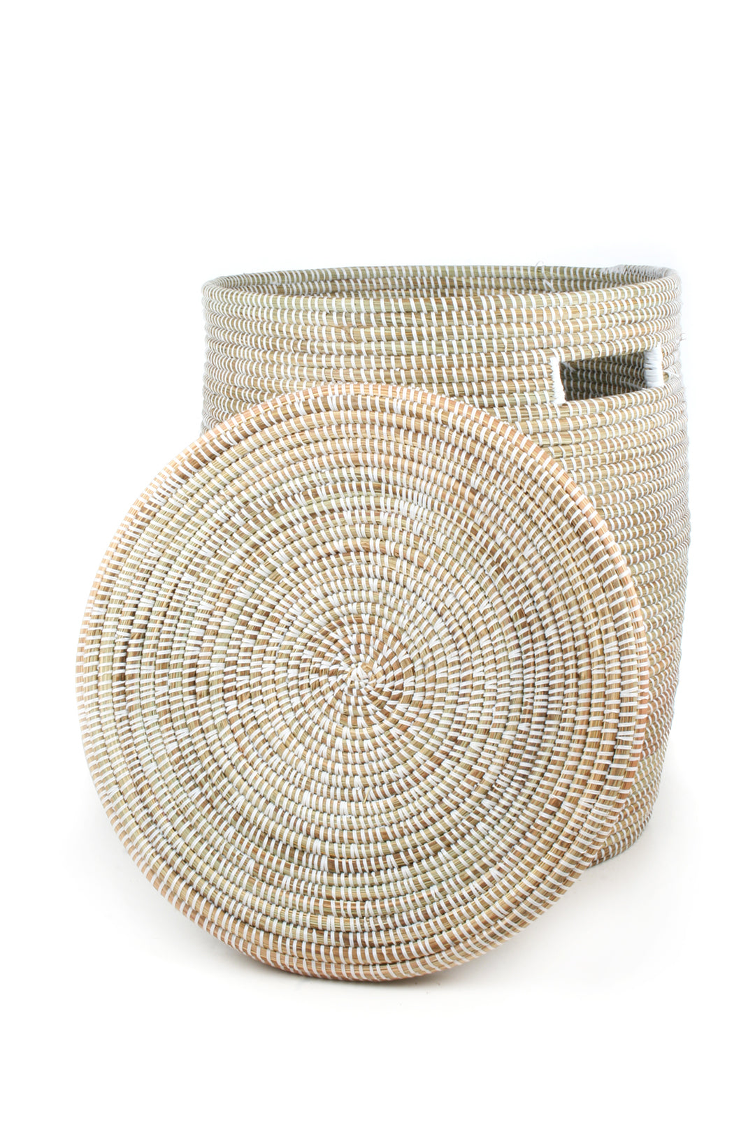 White Flat Lid Hamper Basket Default Title