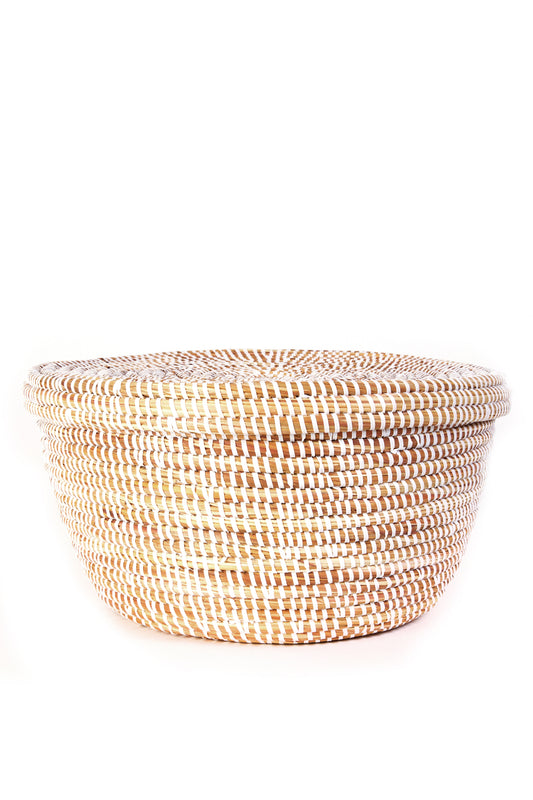 White Lidded Storage Basket