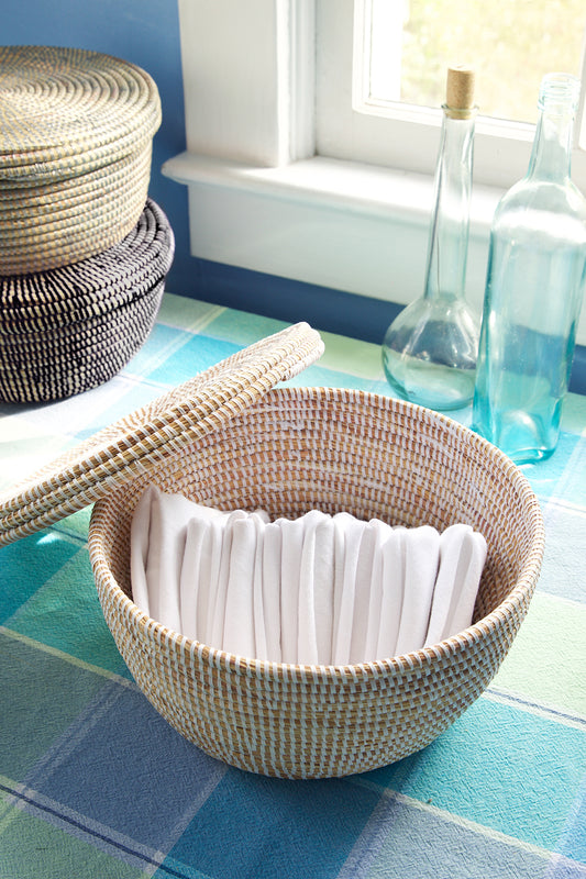 White Lidded Storage Basket