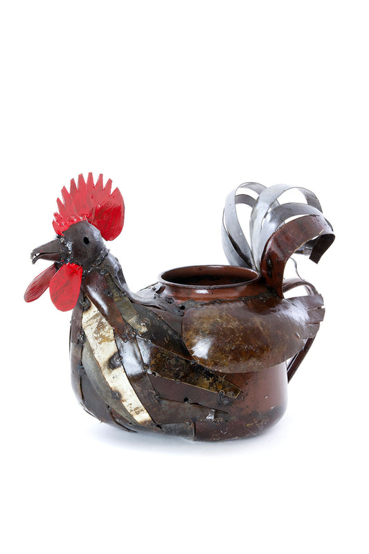 Medium Zimbabwean Recycled Teapot Rooster Planter Default Title